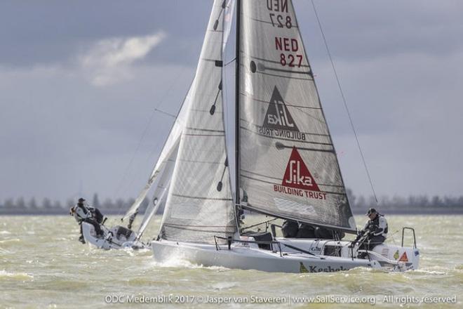 Day 2 – Eelco Blok's Team Kesbeke/Sika/Gill (NED827) with Ronald Veraar helming won one race today and scored also 2nd and 6th as the discard to the total score – Melges 24 European Sailing Series ©  Jasper van Staveren / SailService.org